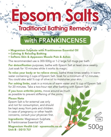 Frankincense and Epsom Salts - 500gms