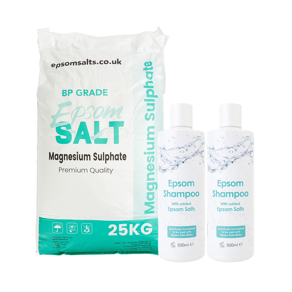 25Kg Epsom Salts – 2 x Epsom Sampoos